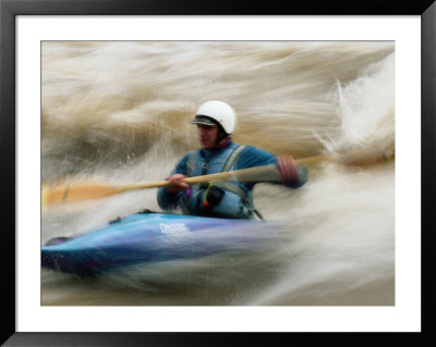 A Man Paddling The Whitewater Of The Animas by Bill Hatcher Pricing Limited Edition Print image
