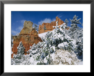 Red Rock Formations Poke Through A Late Winter Snow by Raymond Gehman Pricing Limited Edition Print image