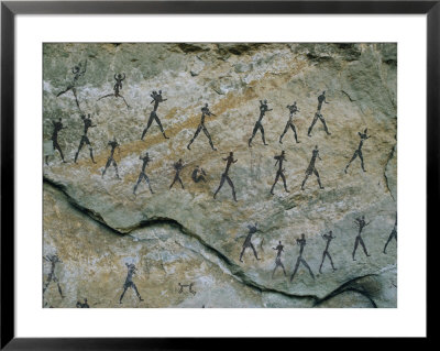 Ancient Pictographs On A Rock Wall by Walter Meayers Edwards Pricing Limited Edition Print image