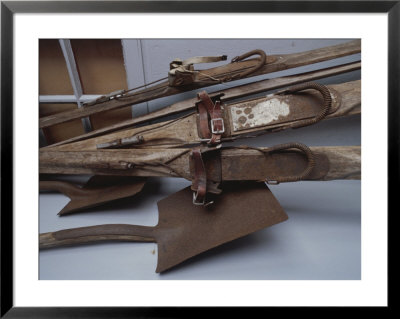 A Display Of Old Skis And Shovels At The Museum In Port Lockroy by Gordon Wiltsie Pricing Limited Edition Print image