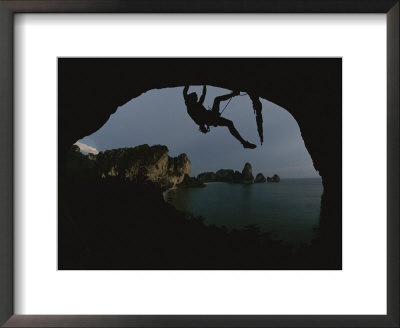 A Climber Negotiates An Overhang On The South Coast Of Thailand by Bobby Model Pricing Limited Edition Print image
