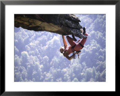 Climber On Edge Of Rock, Usa by Michael Brown Pricing Limited Edition Print image