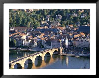 Old Town, Old Bridge And River Neckar, Heidelberg, Baden-Wurttemberg, Germany by Hans Peter Merten Pricing Limited Edition Print image