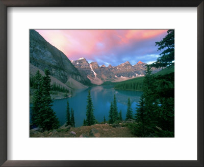 Lake Moraine At Dawn, Banff National Park, Alberta by Rob Tilley Pricing Limited Edition Print image