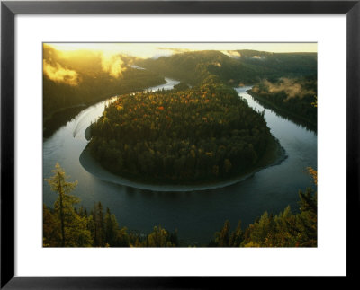 Aerial View Of A Canadian Salmon River In The Fall by Paul Nicklen Pricing Limited Edition Print image