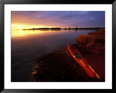 Kayak And Sunrise In Little Harbor In Rye, New Hampshire, Usa by Jerry & Marcy Monkman Pricing Limited Edition Print image