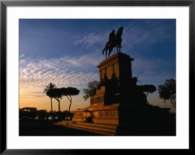 Statue Of Giuseppe Garibaldi On Piazza Garibaldi At Sunset, Gianicolo (Janiculum Hill), Rome, Italy by Martin Moos Pricing Limited Edition Print image