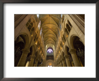Interior Of Notre Dame Cathedral With Pipe Organ In Background, Paris, France by Jim Zuckerman Pricing Limited Edition Print image