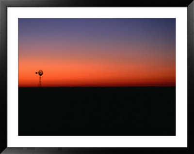 Silhouetted Windmill At Sunset, Mungo National Park, Australia by Cheryl Conlon Pricing Limited Edition Print image
