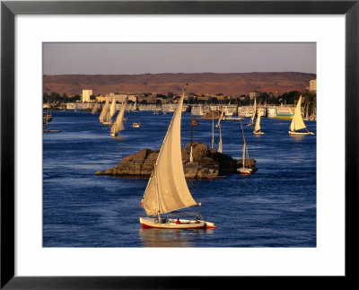 Feluccas On Nile River, Aswan, Egypt by Wayne Walton Pricing Limited Edition Print image