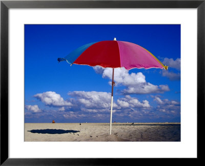 A Lone Beach Umbrella On Miami Beach, Miami, Florida, Usa by Richard Cummins Pricing Limited Edition Print image