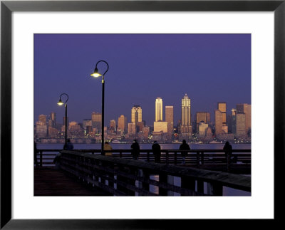 Seattle Skyline And Fishing Pier On Alki, Washington, Usa by Jamie & Judy Wild Pricing Limited Edition Print image