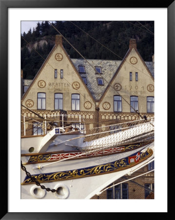 Traditional Architecture And Vessel Of Bergen, Norway by Michele Molinari Pricing Limited Edition Print image