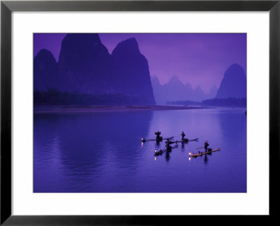Cormorant Fisherman On Li River, China by Walter Bibikow Pricing Limited Edition Print image