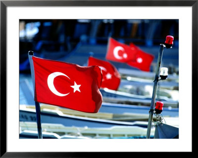 Turkish Flags On Moored Boats, Ucagiz, Turkey by Dallas Stribley Pricing Limited Edition Print image