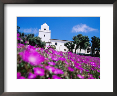 Flowerbed And Junipero Serra Museum, Presidio Park, Old Town, San Diego, United States Of America by Richard Cummins Pricing Limited Edition Print image