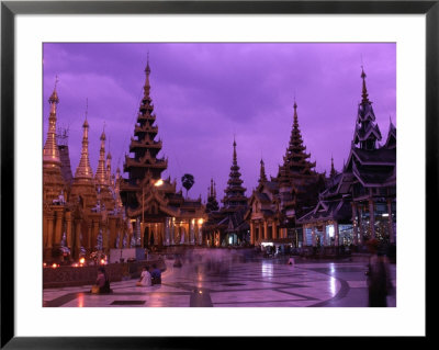 Terrace Of Shwedagon Pagoda At Dusk, Yangon, Myanmar (Burma) by Anders Blomqvist Pricing Limited Edition Print image