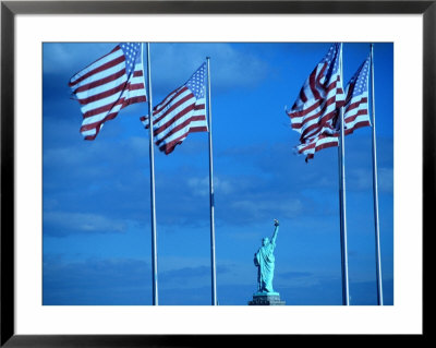 Statue Of Liberty And American Flags by Peter Adams Pricing Limited Edition Print image
