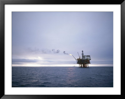 Berylfield Oil Drilling Rigs In The North Sea, Europe by Geoff Renner Pricing Limited Edition Print image