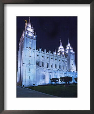 Mormon Salt Lake Temple At Night, Salt Lake City, Utah, Usa by Dennis Flaherty Pricing Limited Edition Print image