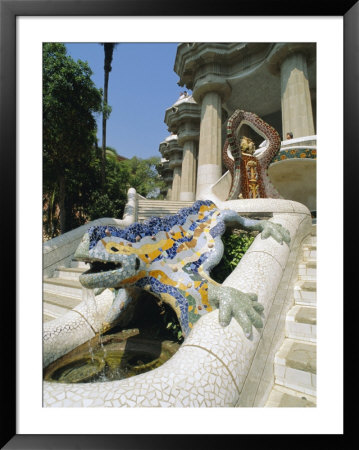 Mozaic Lizard Sculpture By Gaudi, Guell Park, Barcelona, Catalonia, Spain, Europe by Robert Harding Pricing Limited Edition Print image