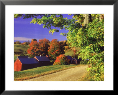 Red Barns Along Countryside, Vermont by Russell Burden Pricing Limited Edition Print image