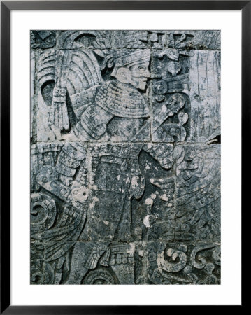 Carving Of Human Figure, Main Ball Court, Chichen Itza, Yucatan, Mexico by Barnett Ross Pricing Limited Edition Print image