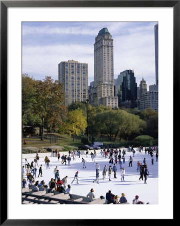 People Skating In Central Park, Manhattan, New York City, New York, Usa by Peter Scholey Pricing Limited Edition Print image