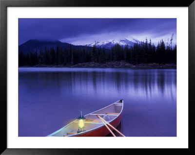 Canoe And Lantern On Banks Of Sparks Lake, Cascade Range, Oregon, Usa by Janis Miglavs Pricing Limited Edition Print image