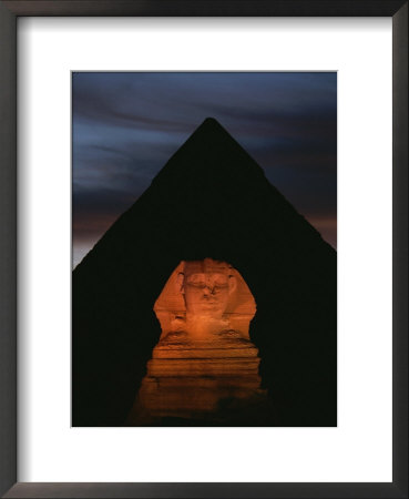 Equinox Sunset At The Sphinx, With Menkaures Pyramid In Background by Kenneth Garrett Pricing Limited Edition Print image