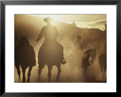 Silhouette Of Cowboys On Horses by Joseph B. Rife Pricing Limited Edition Print image