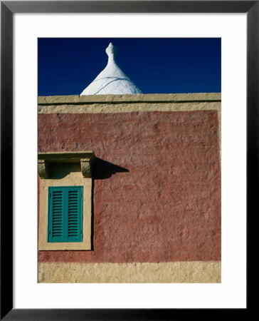 Painted Wall With Shuttered Window And Stuccoed Trullo Dome In Canal Di Piero, Apulia, Italy by Jeffrey Becom Pricing Limited Edition Print image