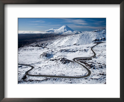 Bruce Road Up Mt Ruapehu, And Mt Ngauruhoe, Tongariro National Park, North Island, New Zealand by David Wall Pricing Limited Edition Print image