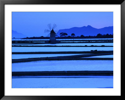 Windmill And Surrounding Saltpans On The Island Of San Pantaleo, Sicily, Italy by Dallas Stribley Pricing Limited Edition Print image