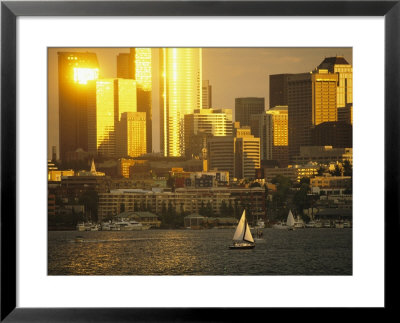 The Seattle Skyline Hovers Above Lake Union by Phil Schermeister Pricing Limited Edition Print image