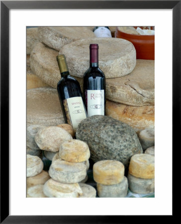 Wine And Cheese At Open-Air Market, Lake Maggiore, Arona, Italy by Lisa S. Engelbrecht Pricing Limited Edition Print image