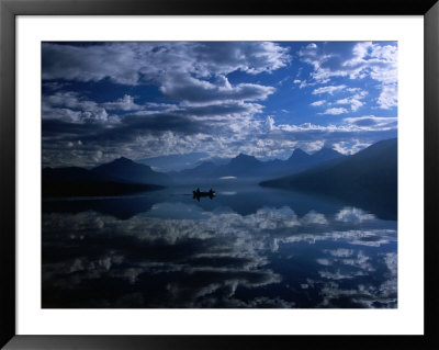 Early Morning Boating In Reflected Sea Of Clouds, Lake Mcdonald, Glacier National Park, Montana, Us by Gareth Mccormack Pricing Limited Edition Print image