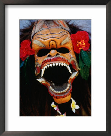 Demon Mask Used During Morning Barong Performance In Batubulan, Batubulan, Indonesia by Adams Gregory Pricing Limited Edition Print image