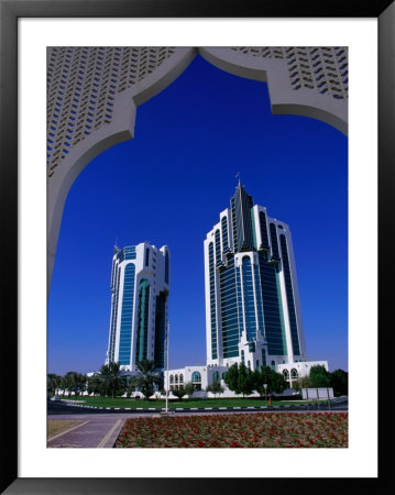 Twin Towers At Eastern End Of The Corniche, Doha, Ad Dawhah, Qatar by Mark Daffey Pricing Limited Edition Print image