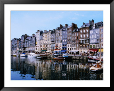 Boats And Buildings Reflected In Vieux Bassin, The Old Harbour., Honfleur, Basse-Normandy, France by Greg Elms Pricing Limited Edition Print image