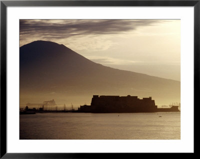 Castel Dell'ovo And Vesuvius In Background, Naples, Italy by Jean-Bernard Carillet Pricing Limited Edition Print image