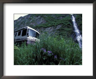 Rv And Bridal Veil Falls In Keystone Canyon, Valdez, Alaska, Usa by Paul Souders Pricing Limited Edition Print image