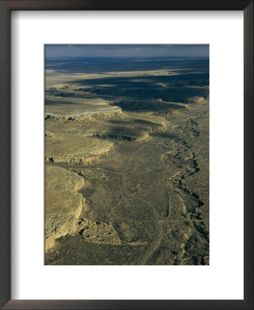 Aerial View Of Chaco Canyon, Pueblo Bonito Is Seen To The Left by Ira Block Pricing Limited Edition Print image