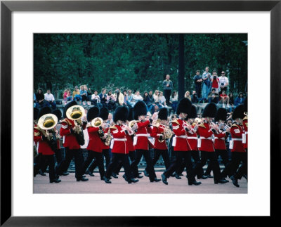 Marching Band Of Guards In Uniform, Part Of Changing Of The Guard At Buckingham Palace, England by Tony Wheeler Pricing Limited Edition Print image