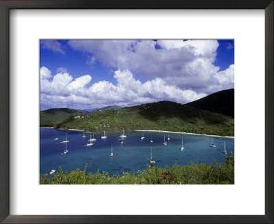Beach View With Boats, Hawksnest Bay, St. John by Walter Bibikow Pricing Limited Edition Print image