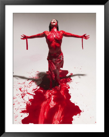 Caucasian Woman Covered In Blood by Jim Mcguire Pricing Limited Edition Print image