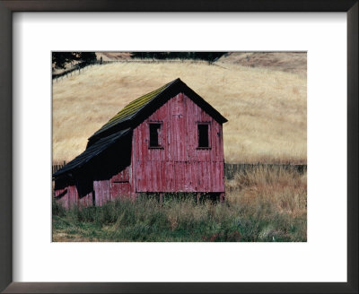 Weathered Wooden Barn In Dry Fields Off Highway 128 Near Boonville, California, Usa by Jeffrey Becom Pricing Limited Edition Print image