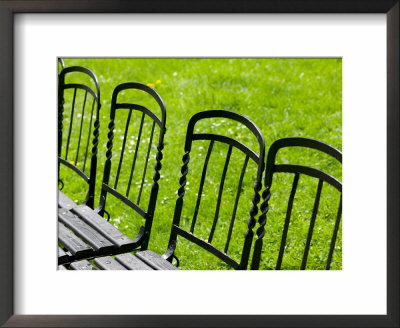 Park Benches In Palace Gardens, Vienna, Austria by Walter Bibikow Pricing Limited Edition Print image