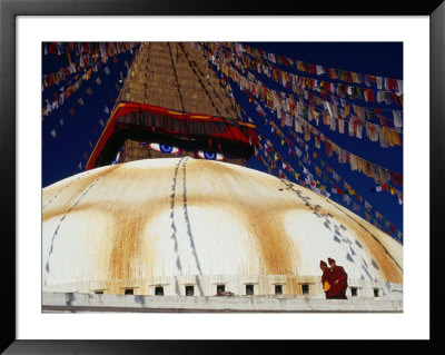 Monks Walking Around Bodhnath Stupa, Bodhnath, Bagmati, Nepal, by Richard I'anson Pricing Limited Edition Print image
