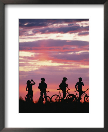 Silhouetted Bikers Against A Twilight Sky by David Edwards Pricing Limited Edition Print image
